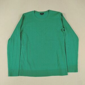 Talbots Sweater Women's Small Green Cashmere Crewneck Pullover Long‎ Sleeve Cozy